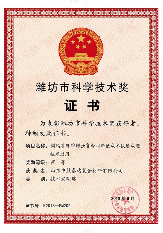 濰坊市技術(shù)發(fā)明獎(jiǎng)二等獎(jiǎng)